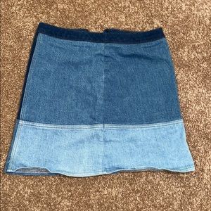 color block jean skirt